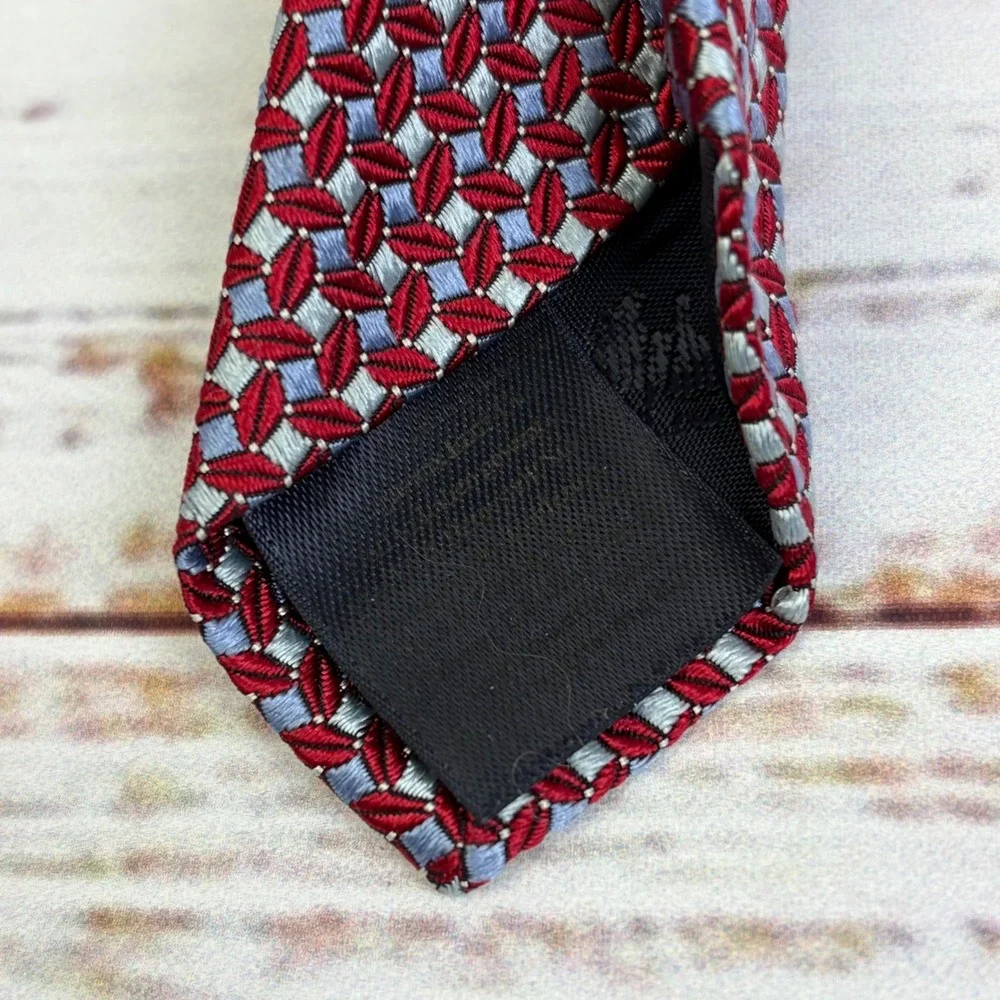 Brooks Brothers Silk Geometric Tie Red Blue Mens preppy business
